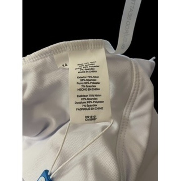 Bleu Rod Beattie One Piece Swimsuit Lace Up Cut Out White Size 14 - Picture 3 of 6